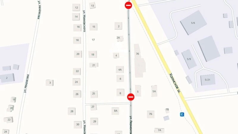 В Южно-Сахалинске закрывают участок улицы Лермонтова
