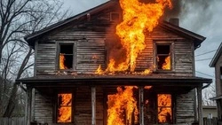 Огонь охватил чердак четырехэтажки в Охе 