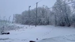 Снег подкрался к северу острова: Смирных замело утром 26 апреля