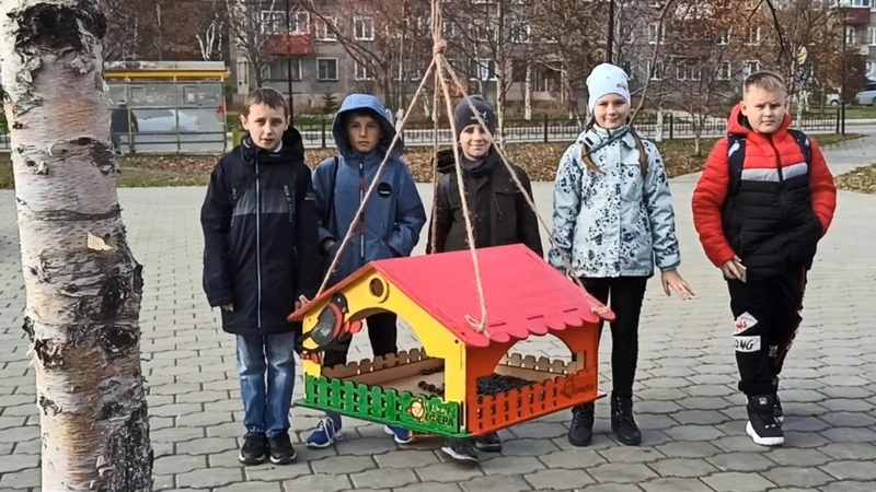 У птиц в Корсакове появились яркие домики по дизайну местных школьников