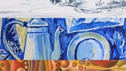 Сотрудники музея создали триколор из картин сахалинских художников в честь Дня флага 