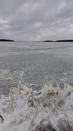 Первый лед встал на озере Малое Буссе в Корсаковском районе
