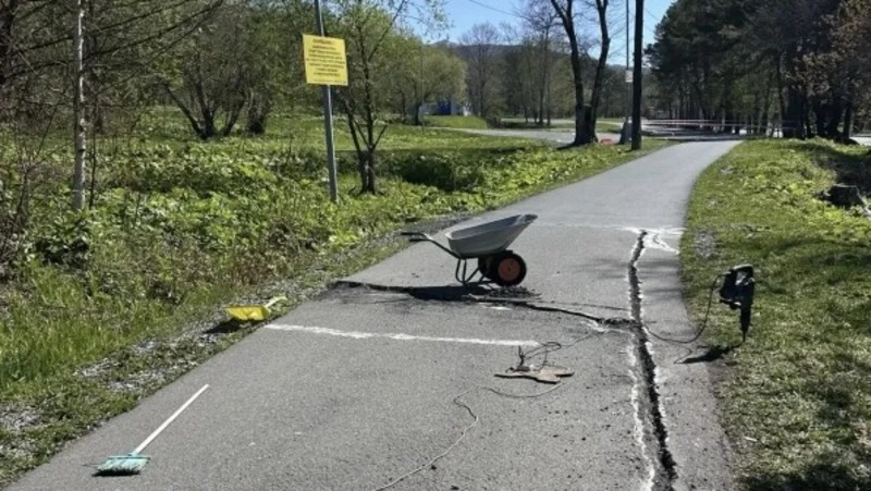 На лыжероллерной трассе по улице Венской начались ремонтные работы