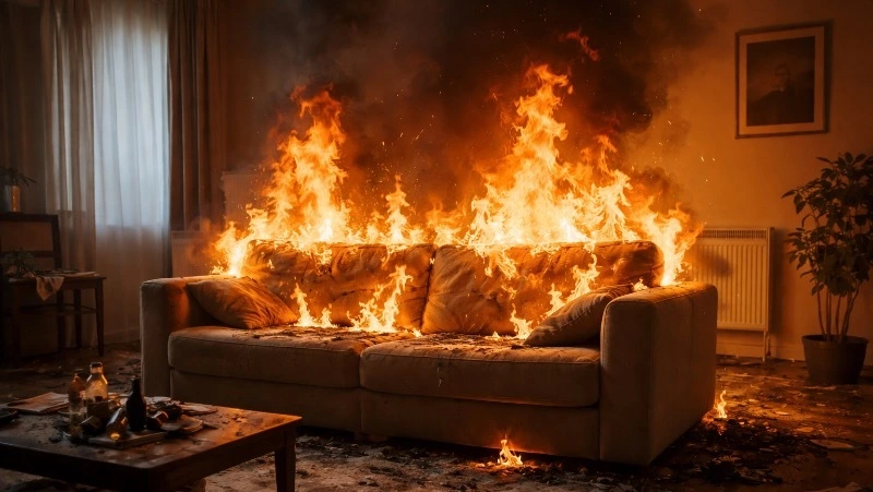 В Южно-Сахалинске при пожаре в частном доме пострадал человек