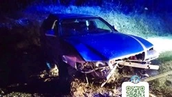 Пьяный водитель седана вылетел в кювет на трассе Южно-Сахалинск — Корсаков