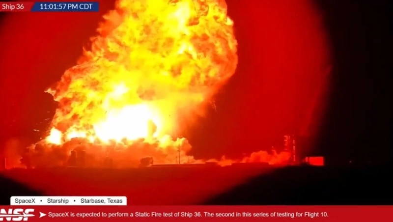 Ракета Starship компании SpaceX взорвалась во время статического огневого испытания в Техасе