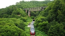 На Сахалине запустили сезонные поезда до Чертова моста 