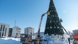 В Южно-Сахалинске приступили к демонтажу новогодних елок 