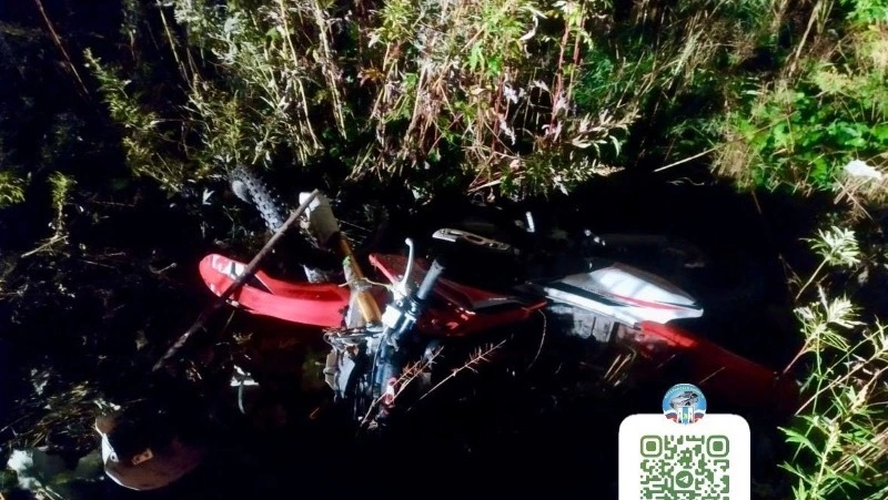 Пьяный бесправник на питбайке слетел в кювет в Долинске