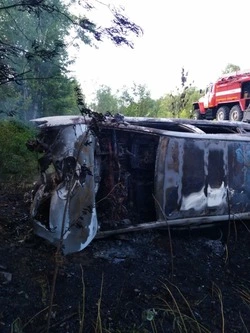 Озвучены подробности аварии с возгоранием автомобиля в Поронайском округе