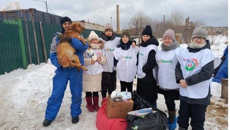 Жители Поронайска помогли бездомным животным в рамках акции «Доброта от сердца к сердцу»