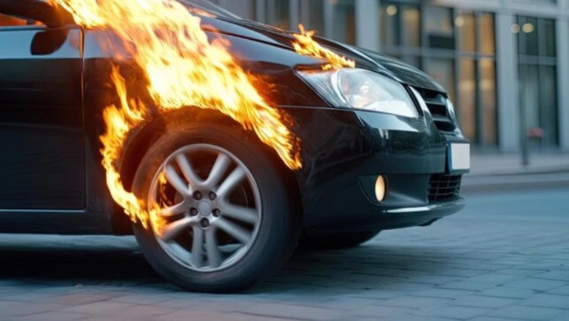 В Корсаковском районе неожиданно загорелся автомобиль