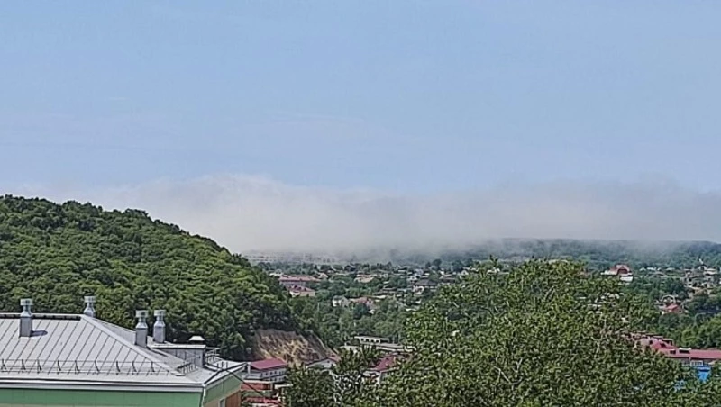 Облако и запах гари ввели в заблуждение жителей Корсакова