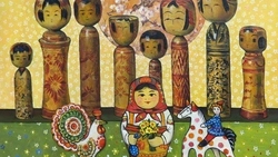 В Южно-Сахалинске открылась выставка японских кокеси и русских матрешек