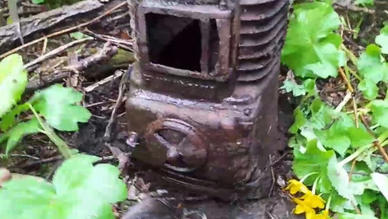 Японскую печь времен Карафуто нашел в лесу житель Сахалина