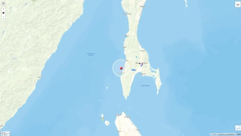 Землетрясение произошло у юго-западного берега Сахалина вечером 25 октября