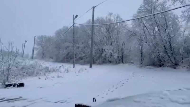 Снег подкрался к северу острова: Смирных замело утром 26 апреля