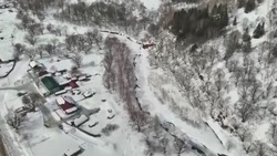 В Корсаковском районе при помощи дрона оценили состояние реки в преддверии паводка