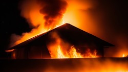 Пожарные потушили дачный домик в Холмском районе поздним вечером 17 августа