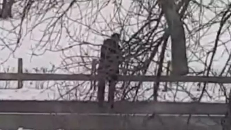 На проспекте в Южно-Сахалинске мужчина ловил рыбу в сугробе