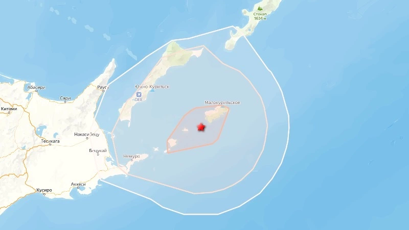 Землетрясение магнитудой 4,2 произошло у берегов Южных Курил