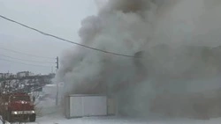 В Корсакове произошел крупный пожар на рыбообрабатывающем предприятии