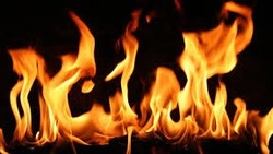 Автомобиль горел ночью на юге Сахалина 
