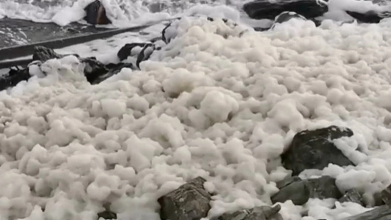 Танцующая морская пена шокировала отдыхающего сахалинца