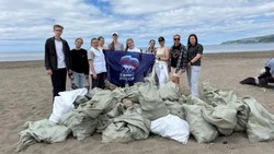 Активисты «Единой России» собрали более 20 мешков мусора на пляже в Невельском округе