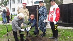 Жительница блокадного Ленинграда посадила дерево на аллее Памяти на Сахалине