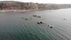 Спасатели Морспасслужбы нашли на Сахалине новые затонувшие суда при помощи дронов