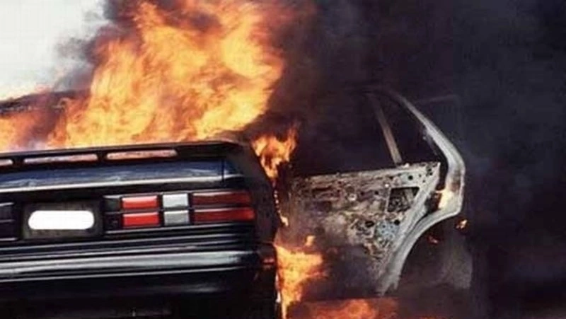 Автомобиль вспыхнул на трассе Южно-Сахалинск – Оха 24 июля