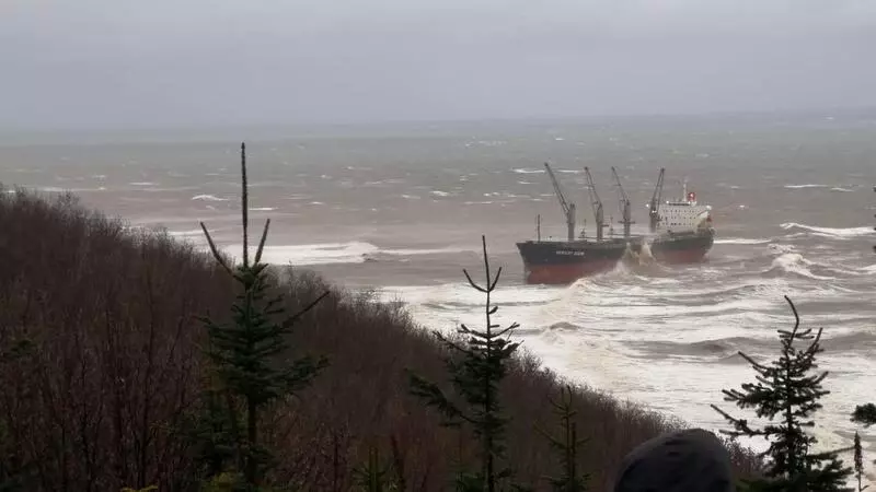 Спасатели начнут вытягивать севший на мель у Сахалина сухогруз этой ночью