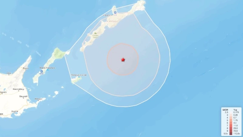Землетрясение магнитудой 3,4 произошло у Южных Курил