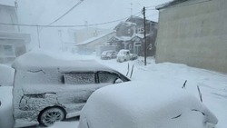 Курильчан удивило количество снега, выпавшего в циклон на Хоккайдо