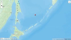 Землетрясение магнитудой 4,4 зафиксировали в Охотском море 