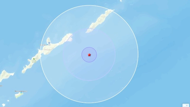 Землетрясение магнитудой 4,3 произошло у берегов Южных Курил в Тихом океане