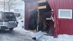 Микроавтобус разнес склад на юге Сахалина