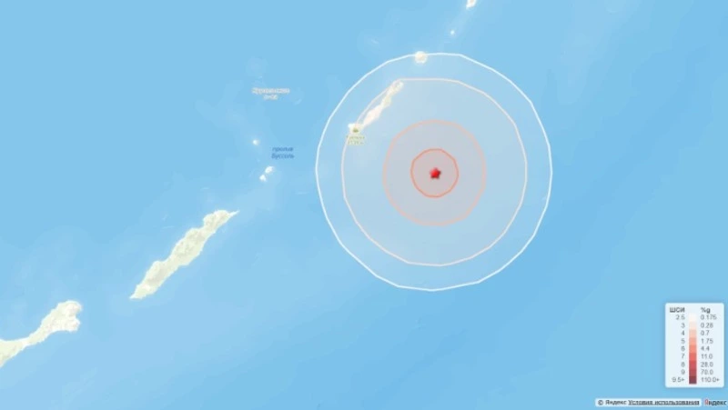 Землетрясение в Тихом океане ощутили на Курилах