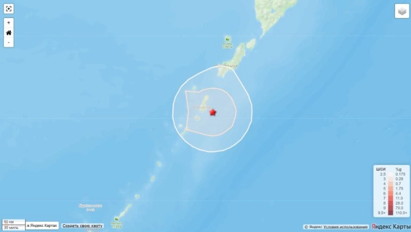 Землетрясение магнитудой около 5 произошло на Курилах утром 15 февраля 