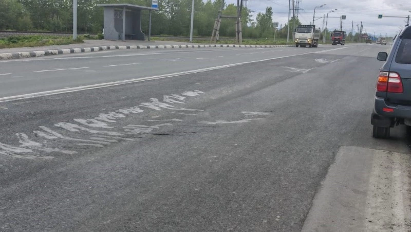 Бракованный асфальт на юго-западном объезде Южно-Сахалинска переделают
