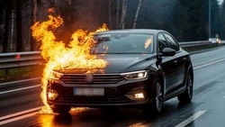 Вспыхнувший автомобиль в Южно-Сахалинске потушили за считаные минуты