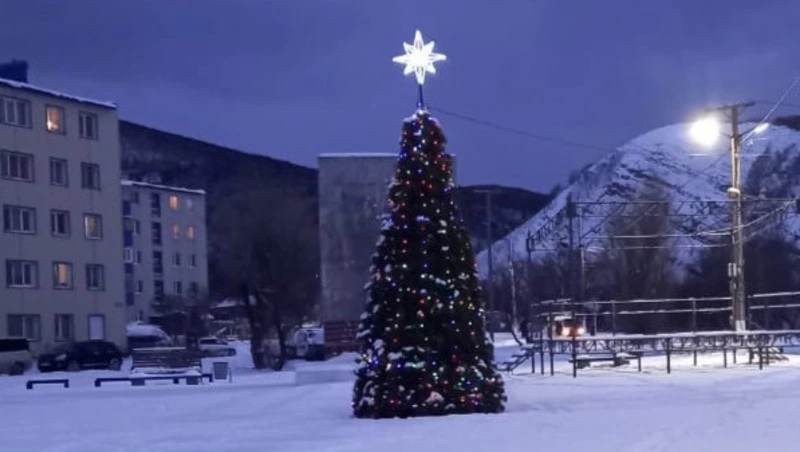 Вандалы срезали новогодние гирлянды в селе на Сахалине