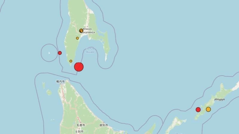 Три землетрясения подряд произошло на Сахалине и Курилах