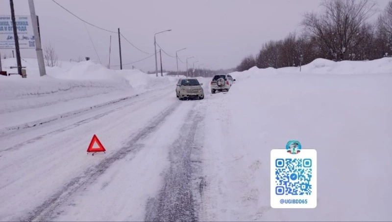 Женщина пострадала при столкновении двух машин в Тымовском районе