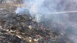 Пожарные потушили горящий на пустыре мусор в Корсакове 