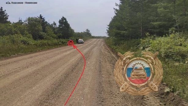 Водитель за рулем Toyota Fielder перевернулся после съезда с дороги в Корсакове