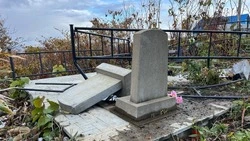 Вандалы разнесли надгробия на кладбище в Холмске