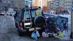 Автомобиль в Южно-Сахалинске закидали мусором за парковку в неположенном месте