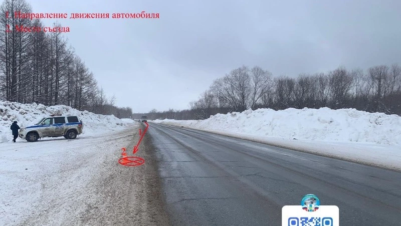 Женщина пострадала в аварии на трассе в Долинском районе